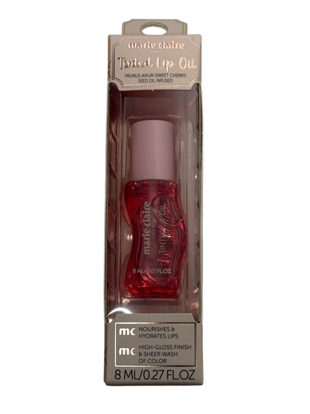 Marie Claire Paris Sweet Cherry Tinted Lip Oil Hydrating Gloss 8ml